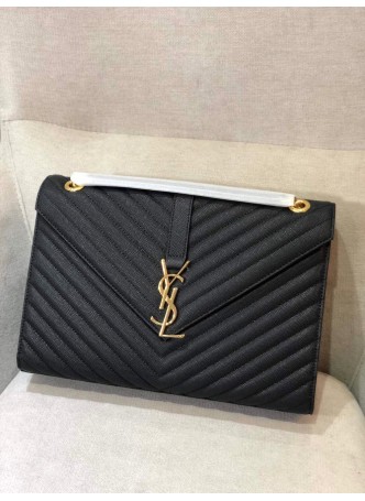  YSL MONOGRAMME BAG 31CM BLACK WITH GOLD CHAIN